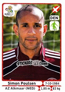 Figurina Simon Poulsen - UEFA Euro Poland-Ukraine 2012 n. 207 - Panini