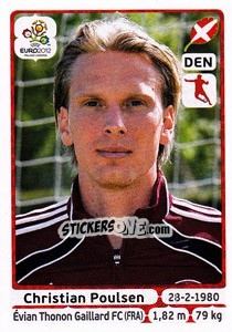 Sticker Christian Poulsen - UEFA Euro Poland-Ukraine 2012 n. 210 - Panini