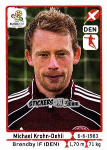 Sticker Michael Krohn-Dehli - UEFA Euro Poland-Ukraine 2012 - Panini