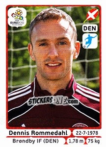 Sticker Dennis Rommedahl - UEFA Euro Poland-Ukraine 2012 n. 217 - Panini