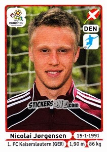 Sticker Nicolai Jørgensen - UEFA Euro Poland-Ukraine 2012 n. 218 - Panini