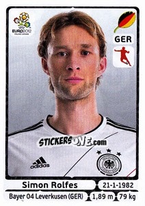 Sticker Simon Rolfes - UEFA Euro Poland-Ukraine 2012 n. 237 - Panini