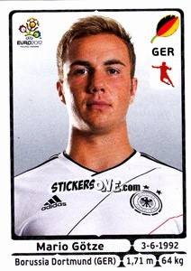 Sticker Mario Götze - UEFA Euro Poland-Ukraine 2012 n. 242 - Panini