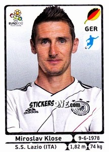 Sticker Miroslav Klose - UEFA Euro Poland-Ukraine 2012 n. 247 - Panini