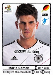 Sticker Mario Gomez - UEFA Euro Poland-Ukraine 2012 - Panini