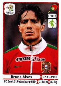 Sticker Bruno Alves - UEFA Euro Poland-Ukraine 2012 n. 260 - Panini