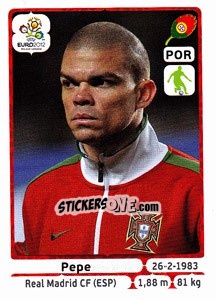 Sticker Pepe - UEFA Euro Poland-Ukraine 2012 n. 261 - Panini