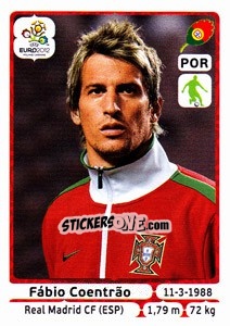 Sticker Fábio Coentrão - UEFA Euro Poland-Ukraine 2012 n. 262 - Panini