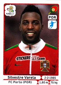 Sticker Silvestre Varela - UEFA Euro Poland-Ukraine 2012 n. 274 - Panini