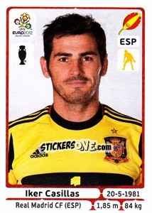 Sticker Iker Casillas - UEFA Euro Poland-Ukraine 2012 n. 287 - Panini