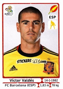 Sticker Víctor Valdés - UEFA Euro Poland-Ukraine 2012 - Panini