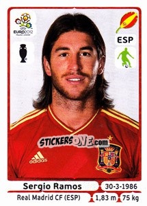 Sticker Sergio Ramos - UEFA Euro Poland-Ukraine 2012 n. 291 - Panini