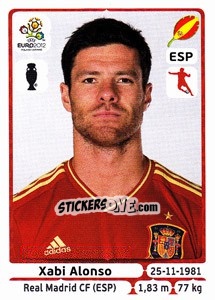 Sticker Xabi Alonso - UEFA Euro Poland-Ukraine 2012 n. 297 - Panini