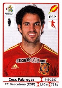 Sticker Cesc Fàbregas - UEFA Euro Poland-Ukraine 2012 n. 298 - Panini