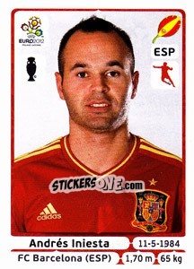 Sticker Andrés Iniesta - UEFA Euro Poland-Ukraine 2012 n. 299 - Panini