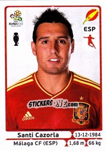 Sticker Santi Cazorla - UEFA Euro Poland-Ukraine 2012 n. 300 - Panini
