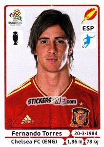 Sticker Fernando Torres - UEFA Euro Poland-Ukraine 2012 - Panini