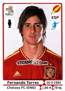 Sticker Fernando Torres - UEFA Euro Poland-Ukraine 2012 n. 305 - Panini