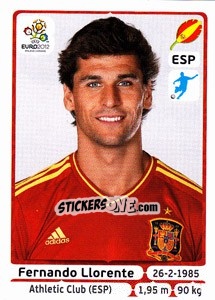 Sticker Fernando Llorente - UEFA Euro Poland-Ukraine 2012 - Panini