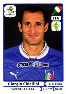 Sticker Giorgio Chiellini - UEFA Euro Poland-Ukraine 2012 - Panini