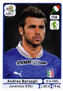Sticker Andrea Barzagli - UEFA Euro Poland-Ukraine 2012 n. 319 - Panini