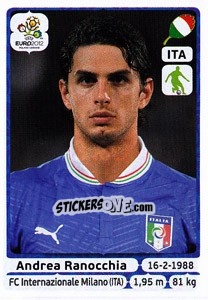 Sticker Andrea Ranocchia - UEFA Euro Poland-Ukraine 2012 n. 320 - Panini