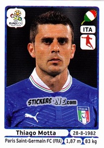 Sticker Thiago Motta - UEFA Euro Poland-Ukraine 2012 n. 326 - Panini