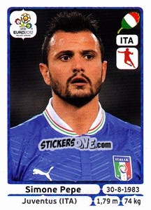 Sticker Simone Pepe - UEFA Euro Poland-Ukraine 2012 n. 330 - Panini