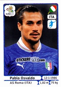 Figurina Pablo Osvaldo - UEFA Euro Poland-Ukraine 2012 n. 332 - Panini