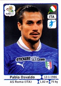 Sticker Pablo Osvaldo - UEFA Euro Poland-Ukraine 2012 - Panini