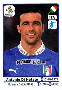 Sticker Antonio Di Natale - UEFA Euro Poland-Ukraine 2012 n. 333 - Panini