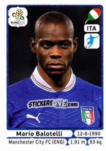 Sticker Mario Balotelli - UEFA Euro Poland-Ukraine 2012 - Panini