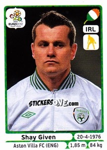 Sticker Shay Given - UEFA Euro Poland-Ukraine 2012 n. 345 - Panini