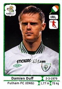 Sticker Damien Duff - UEFA Euro Poland-Ukraine 2012 - Panini