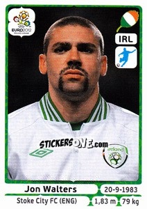 Sticker Jon Walters - UEFA Euro Poland-Ukraine 2012 n. 363 - Panini