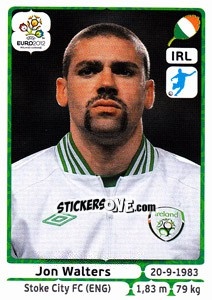 Cromo Jon Walters - UEFA Euro Poland-Ukraine 2012 - Panini