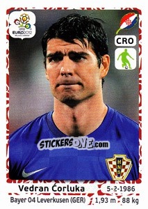 Sticker Vedran Corluka - UEFA Euro Poland-Ukraine 2012 n. 377 - Panini