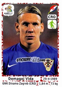 Sticker Domagoj Vida - UEFA Euro Poland-Ukraine 2012 n. 381 - Panini