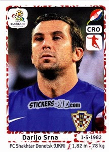Sticker Darijo Srna - UEFA Euro Poland-Ukraine 2012 n. 382 - Panini