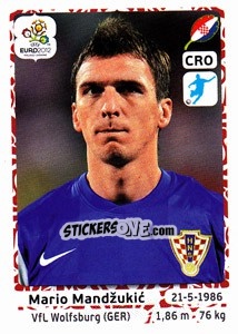 Sticker Mario Mandžukic - UEFA Euro Poland-Ukraine 2012 n. 391 - Panini