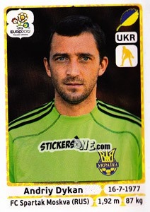 Sticker Andriy Dykan - UEFA Euro Poland-Ukraine 2012 n. 403 - Panini