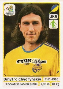 Sticker Dmytro Chygrynskiy - UEFA Euro Poland-Ukraine 2012 n. 405 - Panini