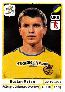 Sticker Ruslan Rotan - UEFA Euro Poland-Ukraine 2012 n. 411 - Panini