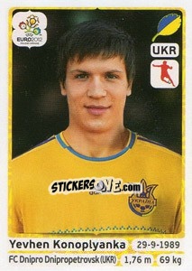 Sticker Yevhen Konoplyanka - UEFA Euro Poland-Ukraine 2012 - Panini