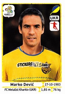 Sticker Marko Devic - UEFA Euro Poland-Ukraine 2012 n. 417 - Panini