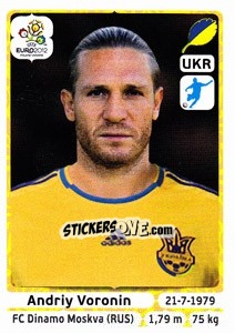 Sticker Andriy Voronin - UEFA Euro Poland-Ukraine 2012 - Panini