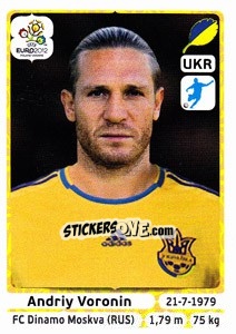 Sticker Andriy Voronin - UEFA Euro Poland-Ukraine 2012 n. 418 - Panini