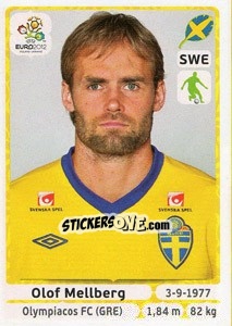 Sticker Olof Mellberg - UEFA Euro Poland-Ukraine 2012 n. 436 - Panini