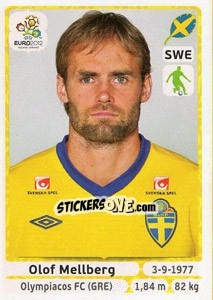 Sticker Olof Mellberg - UEFA Euro Poland-Ukraine 2012 - Panini