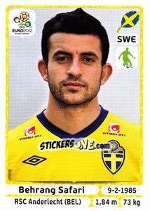 Sticker Behrang Safari - UEFA Euro Poland-Ukraine 2012 n. 440 - Panini